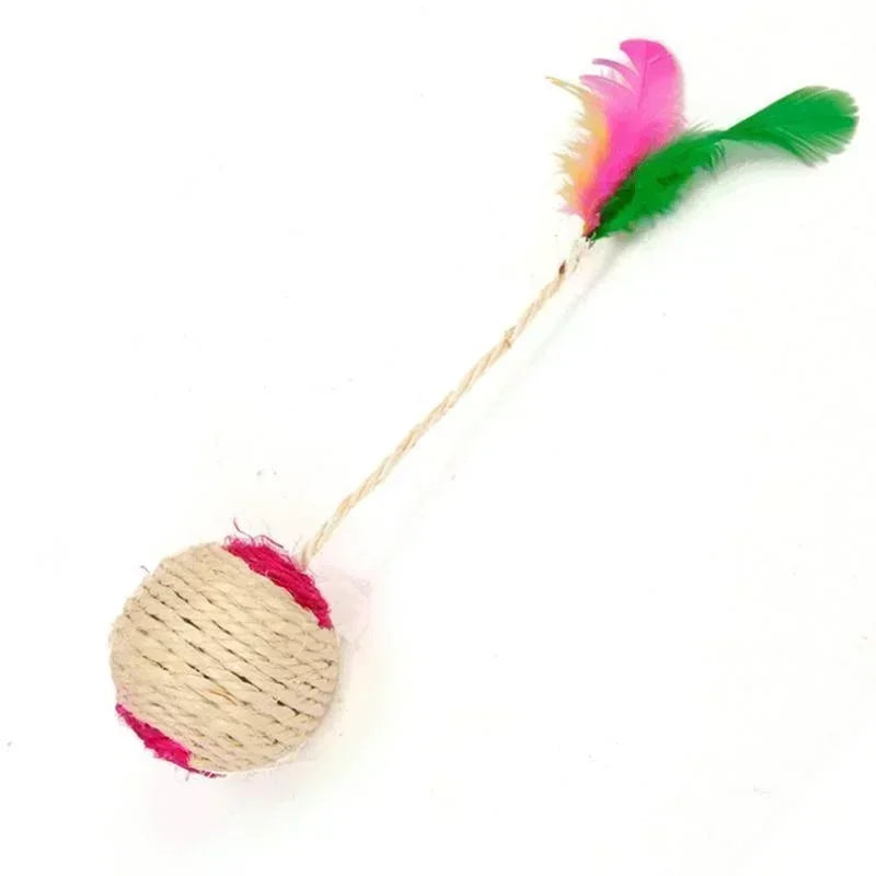 Scratch & Play : jouet pour chat en sisal avec plumes